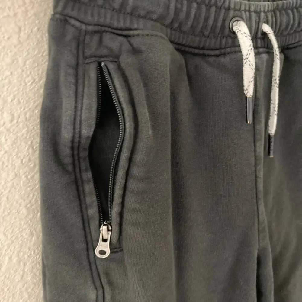 Hanna Andersson Slim Fit French Terry Double Knee Sweatpants Black 6/7
